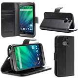 i-Blason All New HTC One M8 Case - Slim Leather Book Cover with Stand Feature Wallet Design with Credit Card ID Holder for HTC One Case 2014(Black)