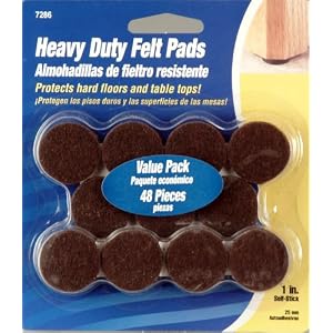 Waxman 4728695N 1-Inch Self-Stick Round Felt Pads Value Pack, Brown by Waxman