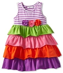 Girls Metallic/Knit  Tiered Mesh Knee Length Sleeveless Bubble Dress Square Neck  Dress With a Bow(s) and a Sash 