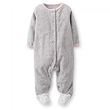 Carter's （カーターズ）女の子グレー白クマちゃんマイクロフリースMicrofleece 9ヶ月 9M (67-72cm) 足つきロンパース カバーオール & パジャマ [並行輸入品]