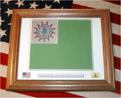 Framed Newburyport, Massachusetts Militia Flag