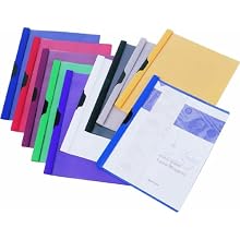 Filexec 6820, Report Cover, Slide-N-Lock, Set of 10, 10 Assorted Colors Black, Blue, Red, White, Purple, Green, Yellow, Gray, Burgundy, Dark Blue