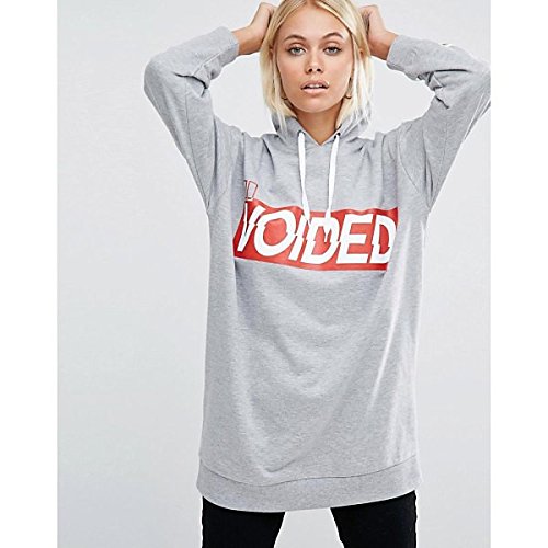 エイソス アウター パーカ＆スウェット ASOS Hoodie In Longline With Block Print Greymarl [並行輸入品]