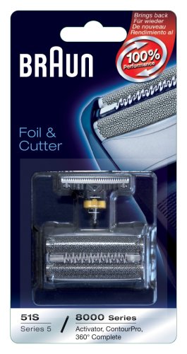 Braun Replacement Foil & Cutter - For 51s Series 5 and 8000 Series Activator, Contour Pro, 360 Complete