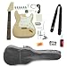 Saga ST-10 Build-Your-Own S-Style Electric Guitar Kit Bundle with Gig Bag, Strap, Pick Card, Polish, and Polishing Cloth