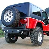 Rampage Products 76610 87-06 Jeep Wrangler Rear Recovery Bumper with Swing Away Tire Carrier