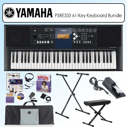 Yamaha PSR-E333 61 Key Mid Level Keyboard Outfit product image