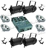 Par 56 Cans, 300w Par56 Narrow Spot Lamps, Dimmer Pack, O-Clamps (L555)