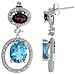 14k White Gold Oval Dangle Earrings, w/ 0.25 Carat title=