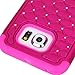 S6 Edge Case, Galaxy S6 Edge Case, Style4U Galaxy S6 Edge Studded Rhinestone Crystal Bling Hybrid Armor Case Cover for Samsung Galaxy S6 Edge with 1 Style4U Stylus [Hot Pink/Hot Pink]