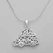 Heart Necklace With 0.60ctw Genuine Topazes Crafted in 925 Sterling silver. Total item weight 6.5g Length 16in