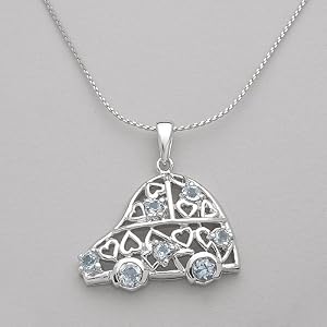 Heart Necklace With 0.60ctw Genuine Topazes Crafted in 925 Sterling silver. Total item weight 6.5g Length 16in
