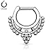 Lobal Domination 1pc Beaded Collar Septum Clicker 316L Surgical Steel 14g Nose or Cartilage Ring - Body Jewelry