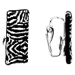 Handcrafted Black Zebra Dichoric Clip Earrings