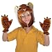 Tiger Cap-and-Paw Costume Set: One Size fits Most Plush Hood and Gloves