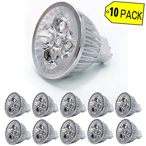 Mr.lamp Mr16 Led Bulb 4w Warm White 50watt Equivalent 3200k Mr16 Led Spotlight - Bi Pin Gu5.3 Base - 330 Lumen 60 Degree Beam Angle for Landscape,standard Mr16 Shape,input:12v Dc 10 Pack