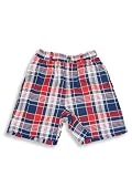 E-Land - Toddler Boys Plaid Shorts, Navy, Red (Size 4T)