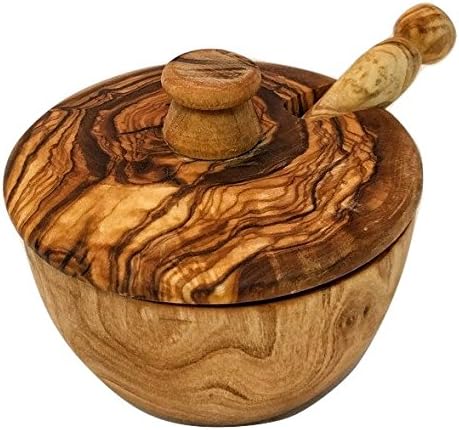 Carved Kitchen Olive Wood Sppon and Canister Set