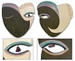 Ceramic masks, 'Night Star' (pair) Ceramic masks, 'Night Star' (pair)