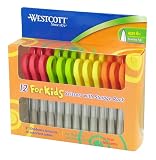 Westcott Teachers Junior Pointed Scissors, 12 Pack, Assorted Colors (13529)