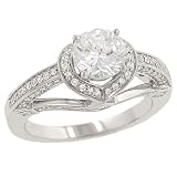 3-Sided Pave/Princess Diamond Eng. Ring .75cttw (CZ ct
