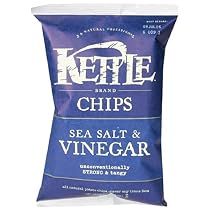 Kettle Chips Sea Salt & Vinegar, 2-Ounce Bags (Pack of 24)