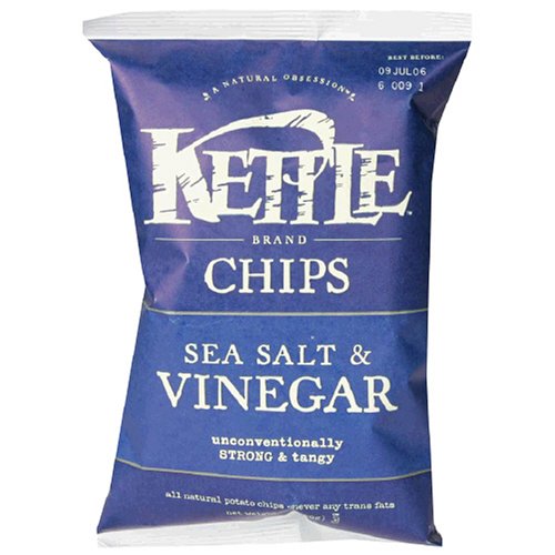 Kettle Chips Sea Salt & Vinegar, 2-Ounce Bags (Pack of 24) by Kettle
