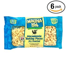 Mauna Loa Macadamia Baking Pieces, 6-Ounce Bags (Pack of 6)