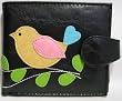 Love Bird Pretty Bird Design Wallet - Black