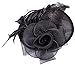 AM CLOTHES Womens Elegant Feather Mesh Flowers Fascinator