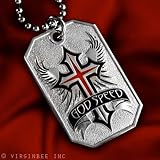51Z2PWpQtmL. SL160  GODSPEED WINGS CROSS WINGED CHRISTIAN PENDANT DOG TAG BALL CHAIN NECKLACE