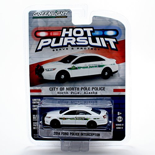 CITY OF NORTH POLE, ALASKA / 2014 FORD POLICE INTERCEPTOR * Hot Pursuit Series 17 * 2016 Greenlight Collectibles Limited Edition 1:64 Scale Die-Cast Vehicle