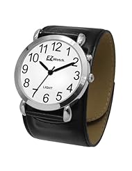EZ Low Vision Unisex Watch- Silver w-Black Band