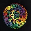Rainbow Multi Star Pattern Crocheted Hair Bun Cover- LARGE