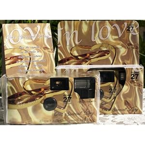 10 Pack Gold in Love Wedding Disposable 35mm Cameras in Gift Boxes with Matching Tents 27exp. by 