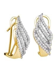 1.35 cttw 14k Yellow Gold Diamond Huggie Earrings (Real Diamonds: 1.35 cttw)