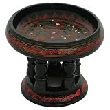 Handmade Decorative Black Lacquer Dish With Intricately Hand-etched Floral Design (Thailand)