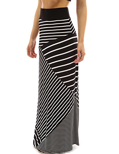 PattyBoutik Striped Geometric Full Length Maxi Skirt