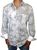 ENGLISH LAUNDRY Fridays Dust Mens Tie Dye Woven Long Sleeve Button Up Dress Shirt White