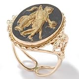 14K Gold Roman Goddess Minerva Black & Gold Ring