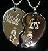 Personalized Split Heart Angel Bff Dogtag Necklace w/Chain and Giftbox