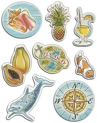 Paradise Gems Epoxy Scrapbook Stickers (ST0862)