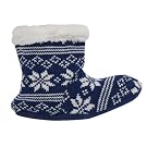 Womens/Ladies Non-Skid Knitted Thermal Slipper Socks