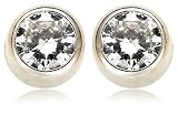 14k White Gold Bezel Set Diamond Stud Earrings (.20 cttw, J Color, I2 Clarity) (1/5 cttw)