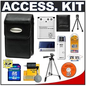 Deluxe Accessory Kit with Soft Leather Case + 4GB Card + D-LI63 Battery + Tripod + Cameta... by Deluxe