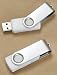 Premium Metal/White Swivel USB Flash Memory Drive 16 GB