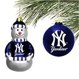 New York Yankees Mini Blown Glass Ornament Set
