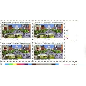 1991 DISTRICT OF COLUMBIA #2561 Plate Block of 4 x 29 cents US Postage Stamps