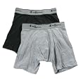 Champion - Mens 2 Pack Active Fit Boxer Briefs, Grey, Black