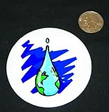 3" button / pin printed with water, droplet, world, earth, globe